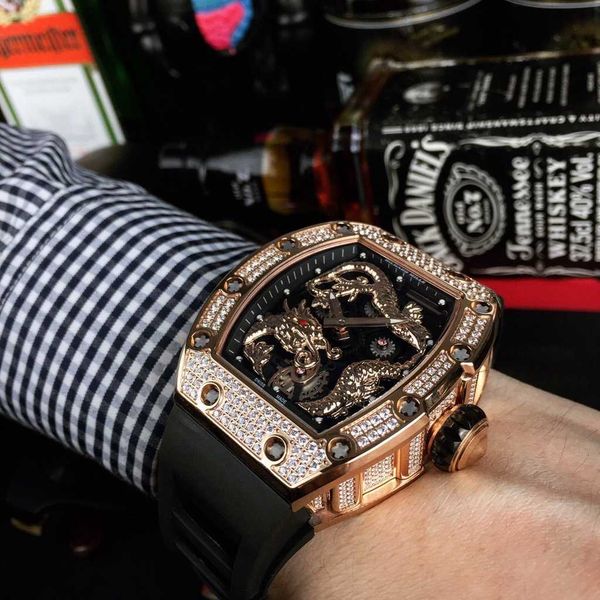 

luxury mechanical watch richar mills swiss automatic movement sapphire mirror rubber strap i9jp, Slivery;brown