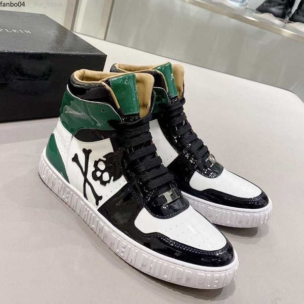 

luxury designer shoes men casual shoe white bone block personality design size38-45, Black