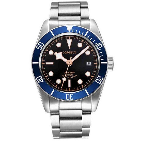 

fashion tudors luxury designer watch corgeut 41mm 100m automatic refined steel calendar luminous round pointer and men's watch blue v24, Slivery;golden