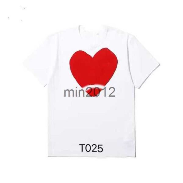 

2men's t-shirts fashion mens play t shirt designer red heart casual women s des badge garcons high qua, White;black