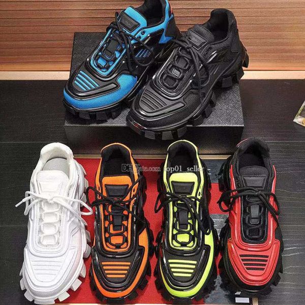 

designer casual shoes platform mens cloudbust thunder knit fabric sneakers luxury designer shoe light rubber sole 3d trainers runner trainer, Black