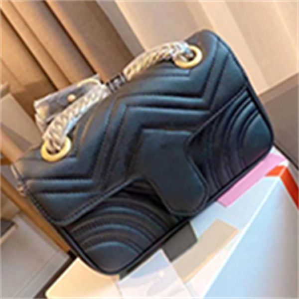 

High quality fashion Luxuries Genuine Leather handbag Designer bags the tote bag Women Fashion Marmont Classic Cross Fashion body purses designer women handbag, #1 17cm-with box