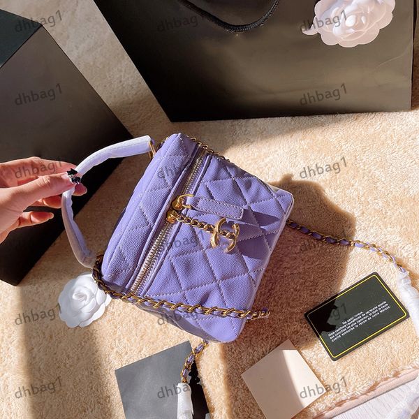 

classic designer mini makeup bag leather metal alphabet womens handbag shoulder bags caviar small case diagonal span bag handle ringer hardw