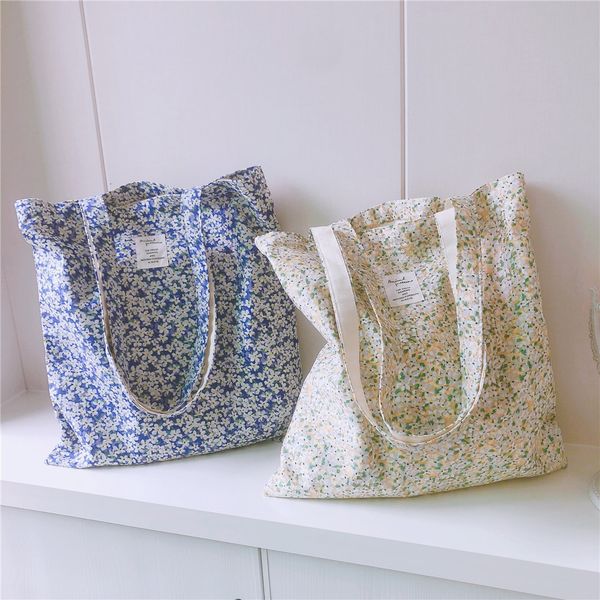 

shopping bag's shoulder bag large open pocket cotton tote bags for groceries reusable foldable female students books handbags 230331