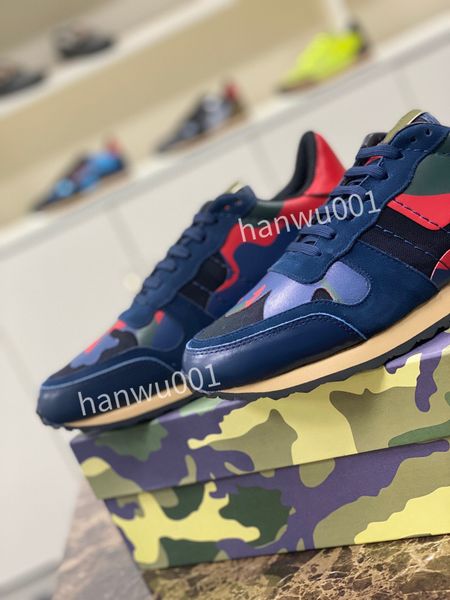 

2023 new r men camouflage shoes fashion luxury designer sneakers leather sneaker rubber bottoms flats casual, Black