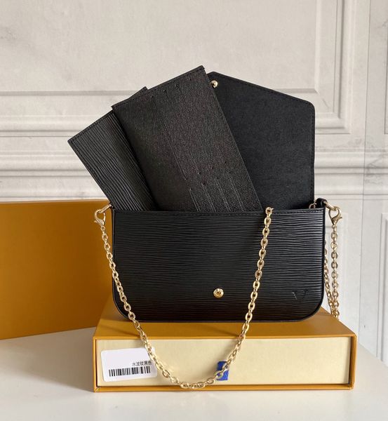 

designer womens shoulder bag luxury pochette felicie handbags embossed flower letters empreinte leather mini chain makeup bags ladies fashio