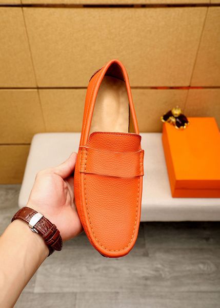 

luxury brand mens gommino dress shoes loafers flat heel cow leather wedding party shoe size 38-45, Black