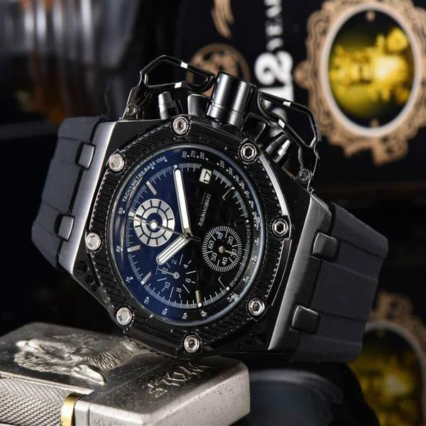 

all subdials work watch mens womenes stainless steel quartz wristwatches satch watch watch relogies for men relojes g310m, Slivery;brown