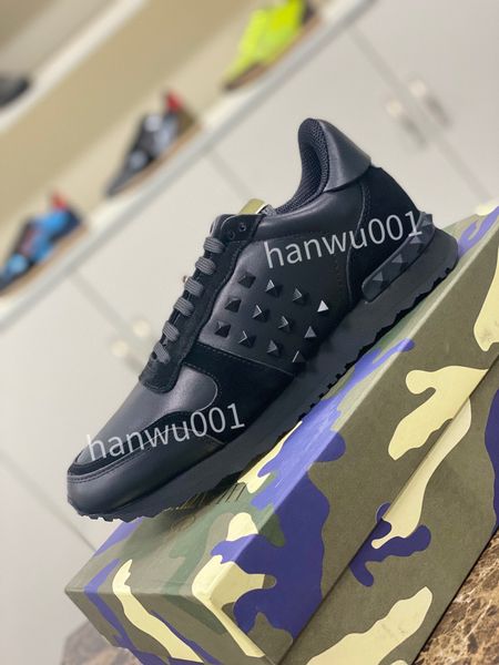 

classic men's sneaker casual shoes canvas leather luxury sneakers for man designer trainer shoe, Black