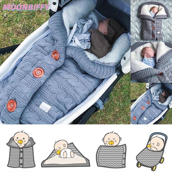 

blankets swaddling warm knitted born swaddle wrap soft infant sleep bag footmuff cotton born baby stuff cochecitos 230330