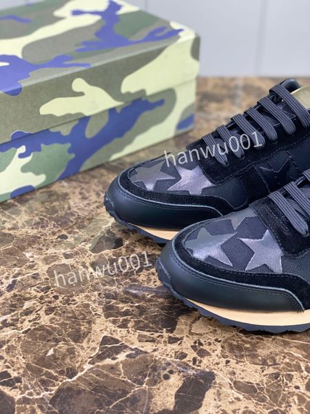 

designer classic men sneaker casual shoes canvas leather luxury sneakers for man designer trainer shoe, Black