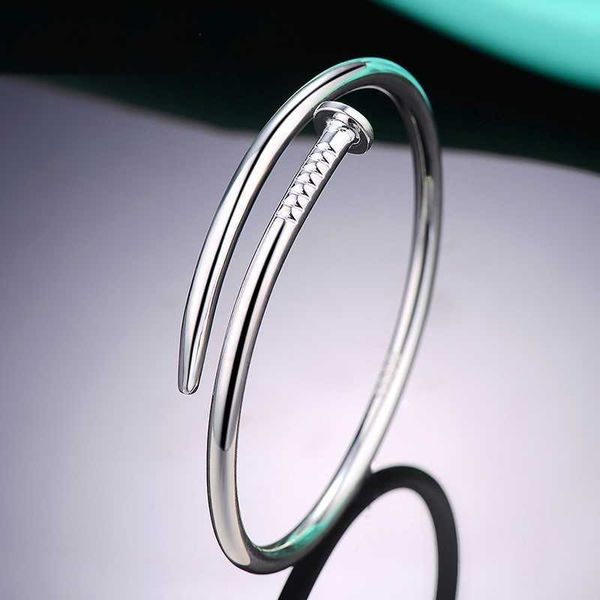 

designer carti bracelet fashion bangle silver fashion bracelet women's smooth opening simple personality, Black