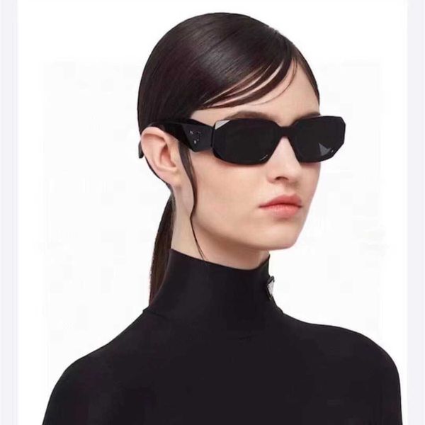 

triangular p letter designer sunglasses small box sunglasses women's net red the same sunscreen men's fashionable glasses, White;black