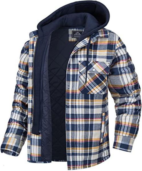 

men's jackets men hooded shirts harajuku plaid winter coats long sleeve basic casual fleece european style 5xl 230331, Black;brown