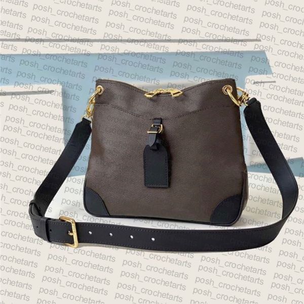 

odeon cross body bag for women's handbag purse genuine leather straps crossbody with coated canvas