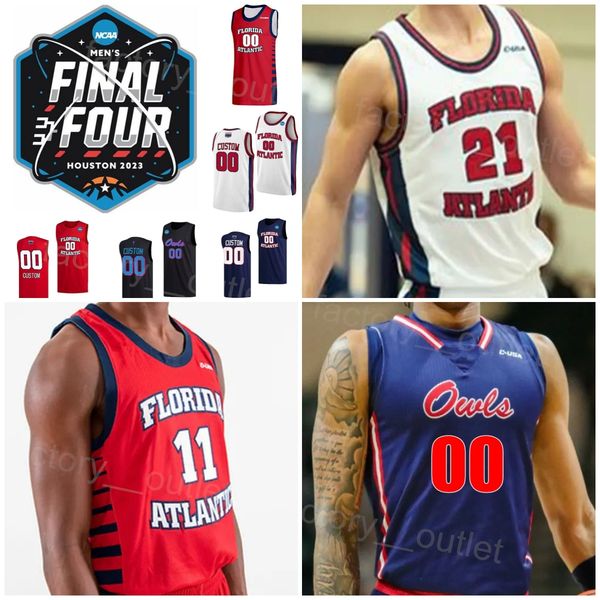 

college 2023 final four 50 vladislav goldin jerseys basketball florida atlantic owls 2 nicholas boyd 11 michael forrest bryan greenlee johne, Black