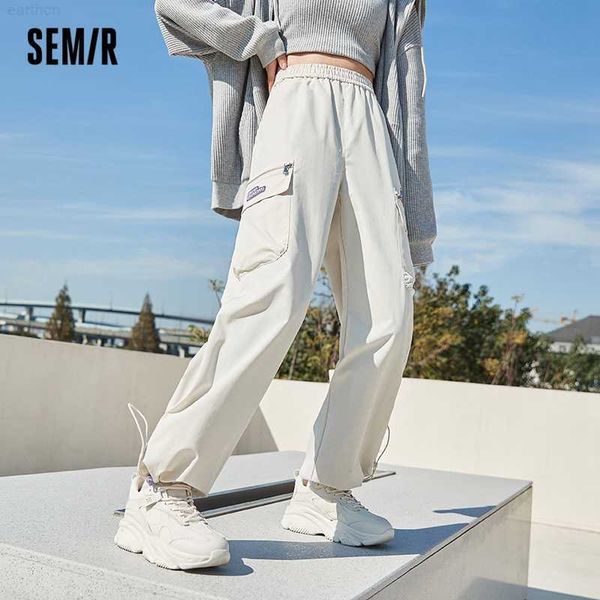 

semir casual pants women black technology three-proof wide-leg pants 2023 spring new bundled trousers overalls sweet, Black;white