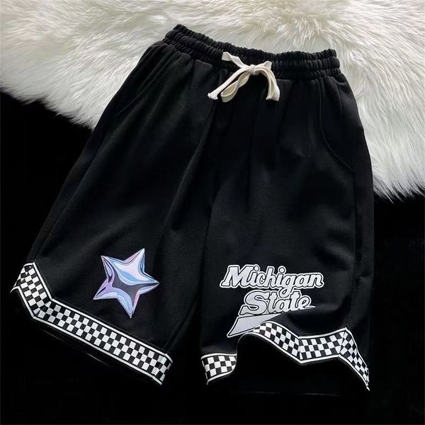 

womens shorts star letter printing hiphop street shorts women summer fashion trend loose basketball casual sports womens 230330, White;black