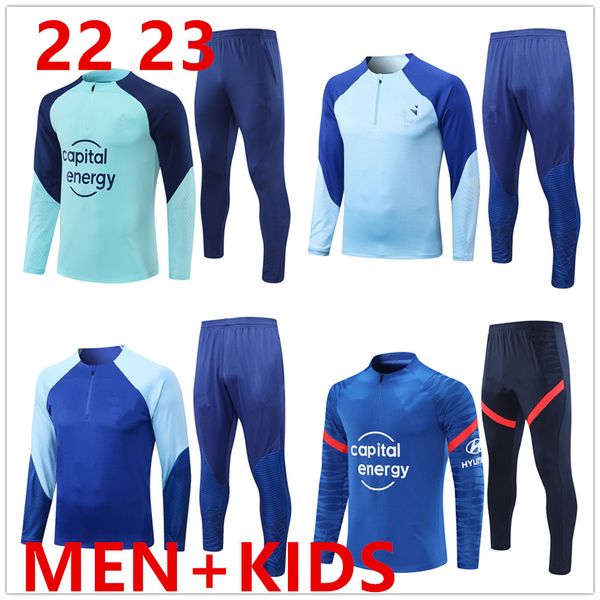 

22 23 football shirt tracksuits jacket soccer training suit male and kids sports suit 22 23 tracksuit set men, White;black