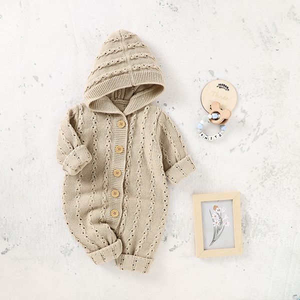 

rompers baby bodysuit autumn hoodie long sleeve born boys girls knitted bodysuit winter infant clothing 018m 230330, Blue