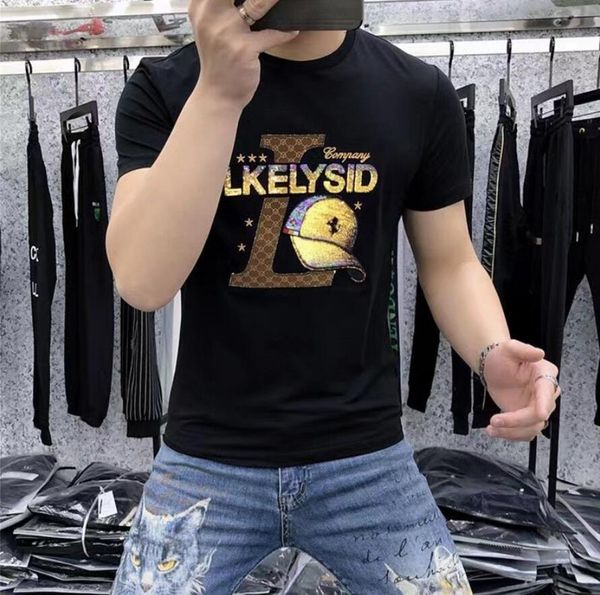 

men's t-shirts new designer of luxury t-shirt quality letter tee short sleeve spring summer tide men and women t shirt m-7xl, White;black
