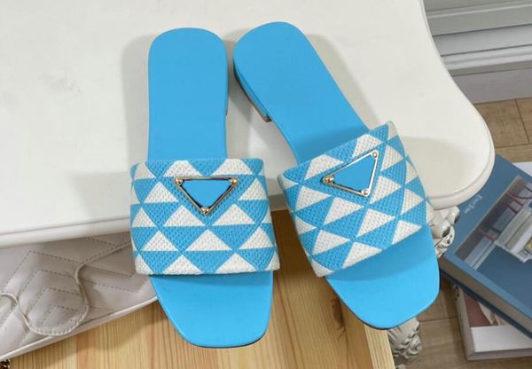 

designer slides slippers women black withe banded flats sandals canvas embellished baguette pattern ladies letter beach flip flops 35-42