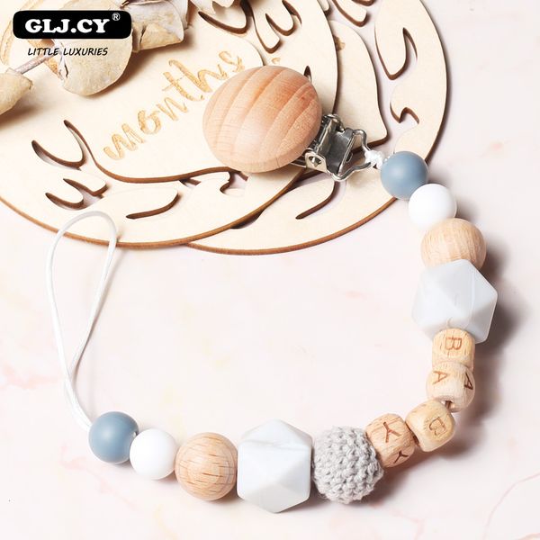 

pacifier holders clips# personalized name handmade silicone baby wooden dummy pacifier clip safe teething chain teether pacifier chains hold