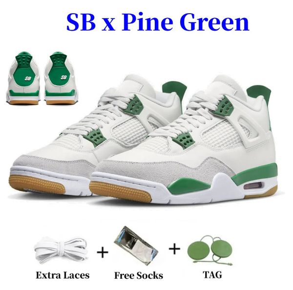 

jumpman 4 4s basketball x sb running outdoor men women skate shoes pine green trainers sneakers, Black