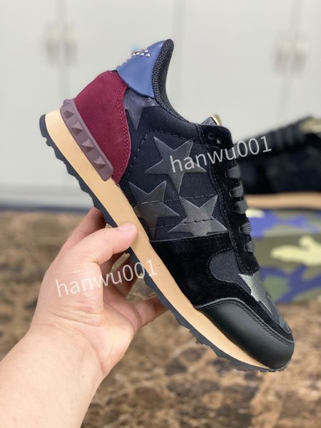 

new designer classic men sneaker casual shoes canvas leather luxury sneakers for man designer trainer shoe, Black