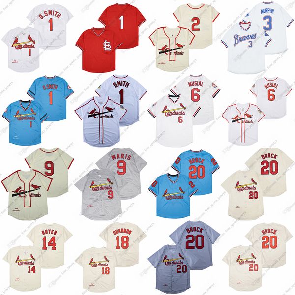 

barry lou brock baseball jerseys ozzie smith rob murphy stan musial roger maris ken boyer mike shannon mark mcgwir orlando cepeda bob gibson, Blue;black