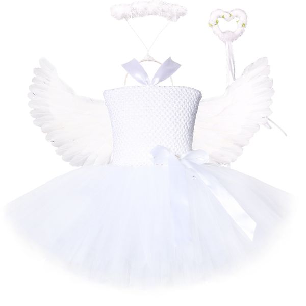 

cosplay white angel tutu costume for girls princess fairy cosplay dress with wings halloween costumes for kids girl clothes outfit 1-14y 230, Blue
