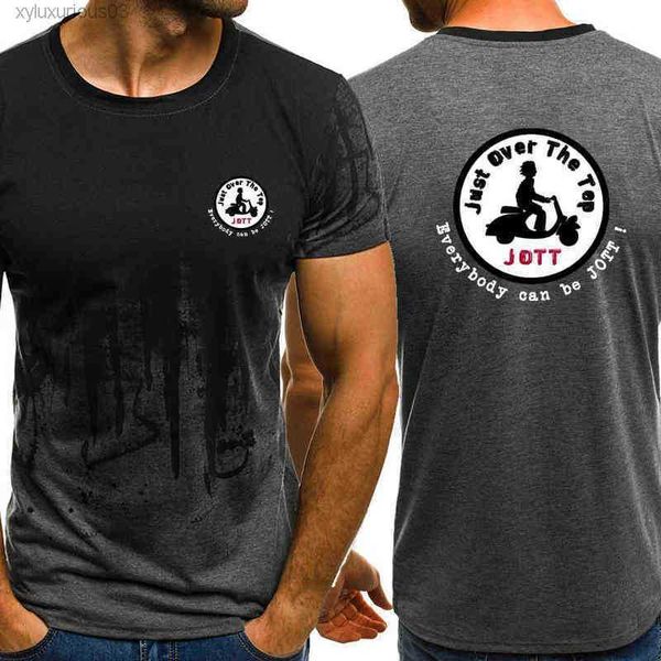 

2023 men t-shirt gradient splash ink jott printed tee shirt summer gifts man round neck short sleeve trendy streetwear, Black