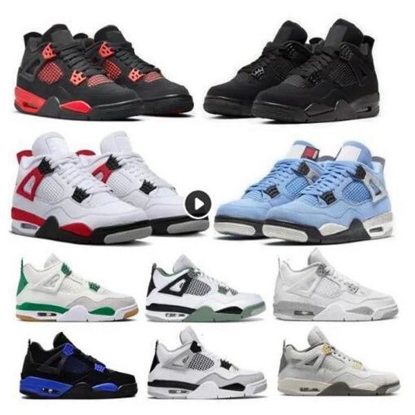 

red thunder basketball shoes jumpman 4 4s cement military black cat pine green pn dust oreo 2023 men women trainers sneakers
