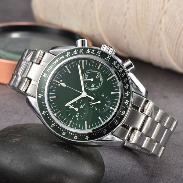 

omeg stainless steel wrist watches for men 2023 new mens watches all dial work quartz watch luxury brand clock men fashion stainless steel s, Slivery;golden
