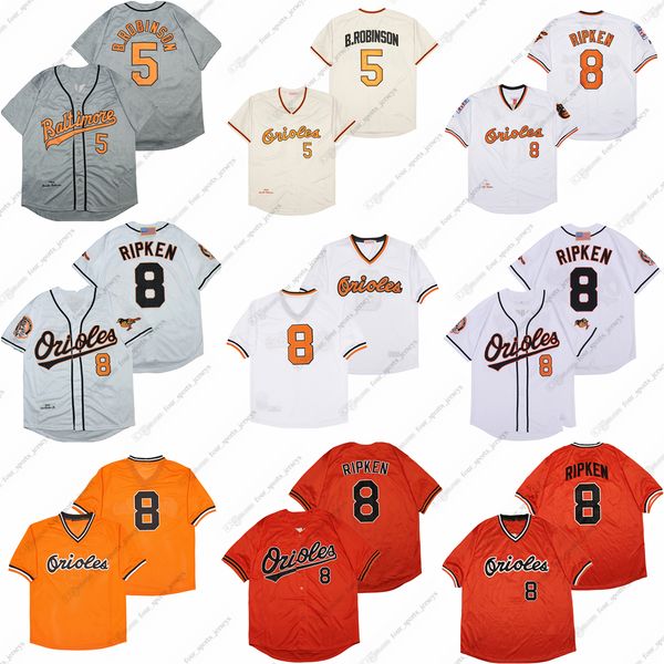 

5 brooks robinson baseball jerseys 8 cal ripken, Blue;black