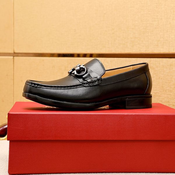 

2023 mens classic formal dress shoes genuine leather fashion office wedding party flats male brand platform oxfords size 38-45, Black