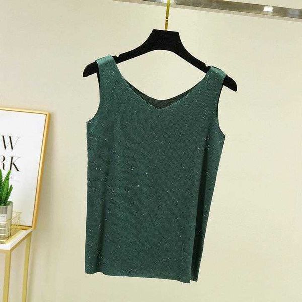 

v neck thread modal camis mask shiny vest womens close fitting plus size traceless, White
