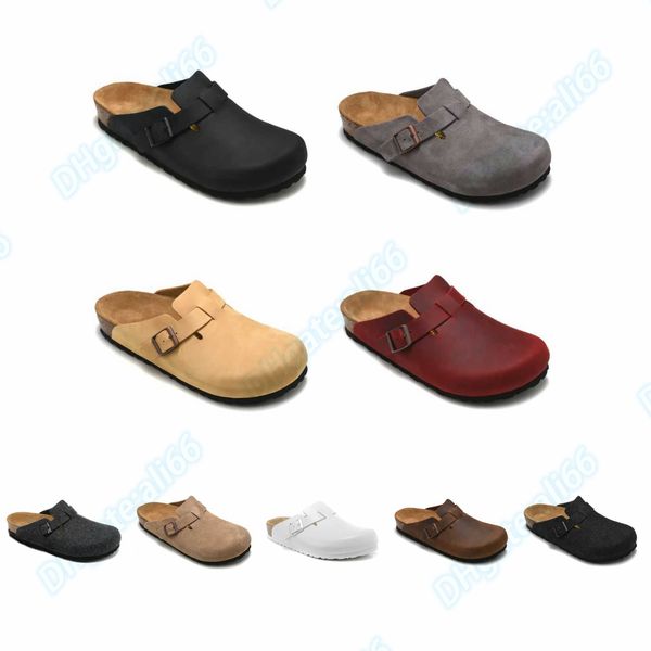 

luxury designer slide slipper for women men boston habana oiled leather sandal sfb black suede summer leather classic confort flat sandal