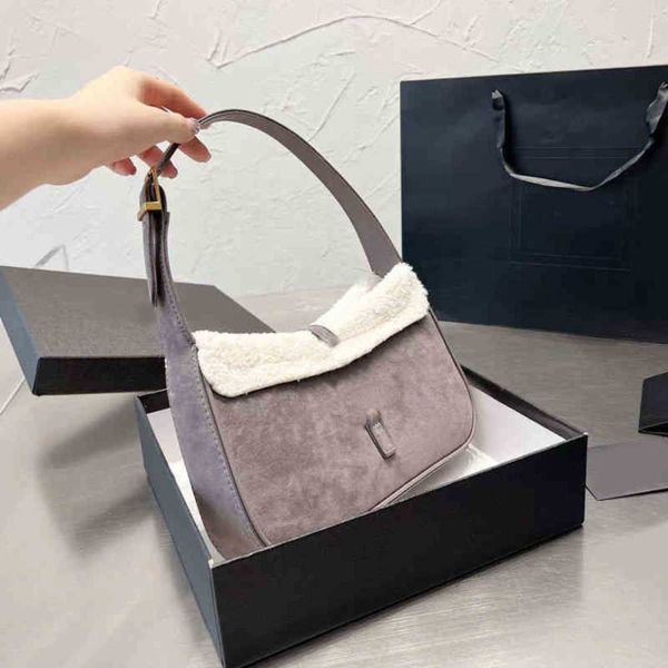 

evening bags luxury hobo plush underarm bag shoulder bags women baguette designer handbags cowhide female purse handbag 220829