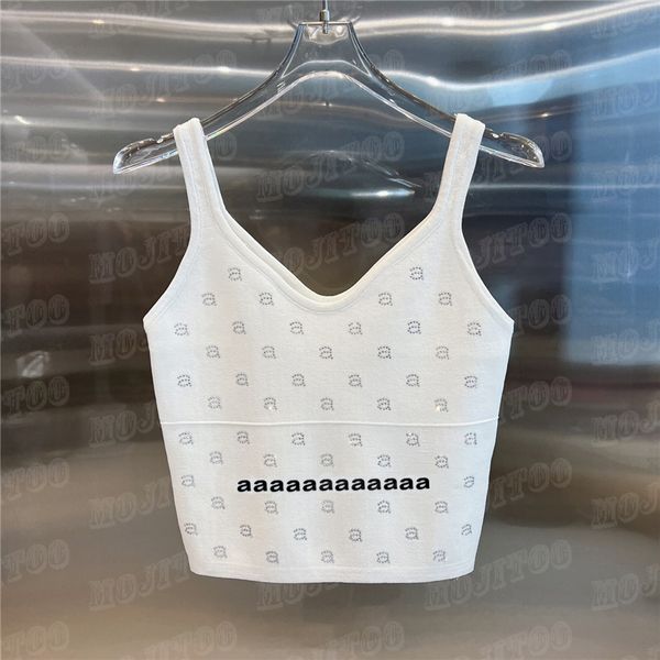 

womens cropped t shirts knits full letter rhinestone sport vest knitted sling tank women tee yoga wear, Black