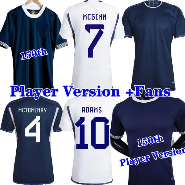 

2023 scot 150th anniversary soccer jerseys blue special edition tierney dykes adams football shirt christie mcgregor mcginn mckenna uniforms, Black;yellow