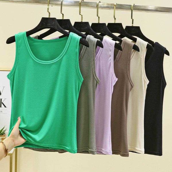 

modal thread cotton all matching tank womens inner match sleeveless, White