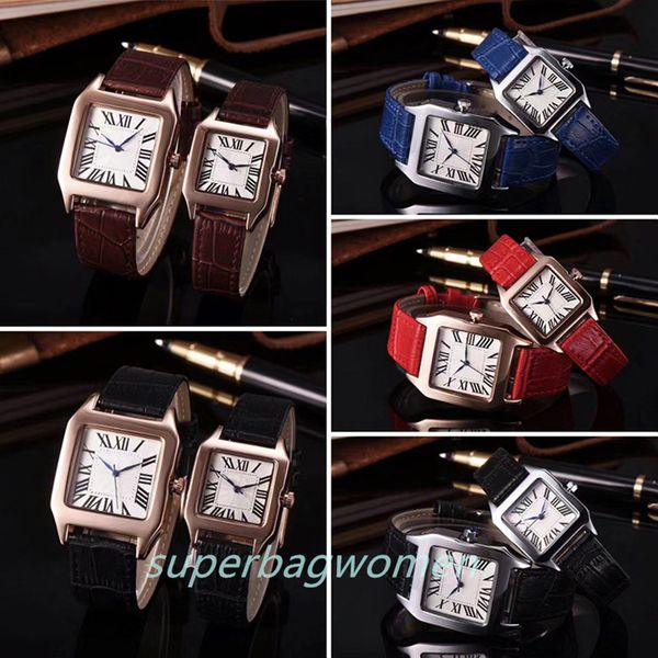 

famous designer fashion man/women brand watch casual leather strap new dress luxury quartz watch square relojes de marca wristwatch cndh wat, Slivery;brown