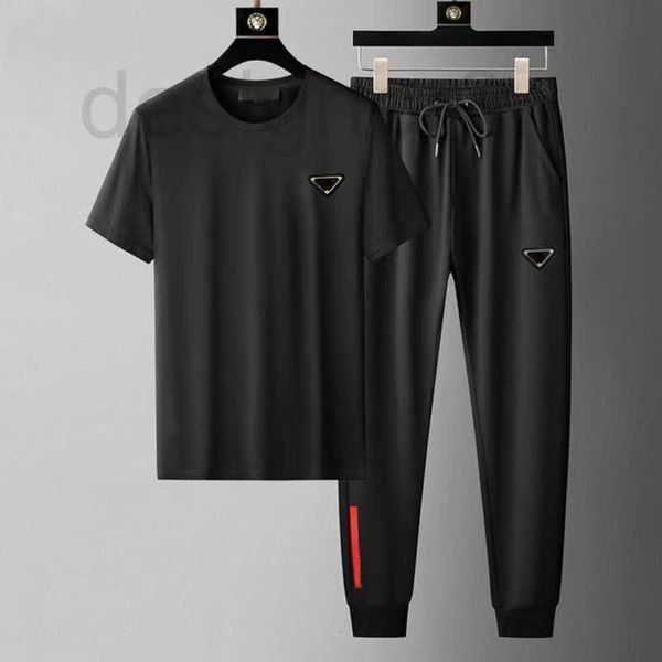 

men's tracksuits popular designer mens track t shirt trousers sets sweatshirts womens tees casual breathable summer pants outdoor spor, Gray