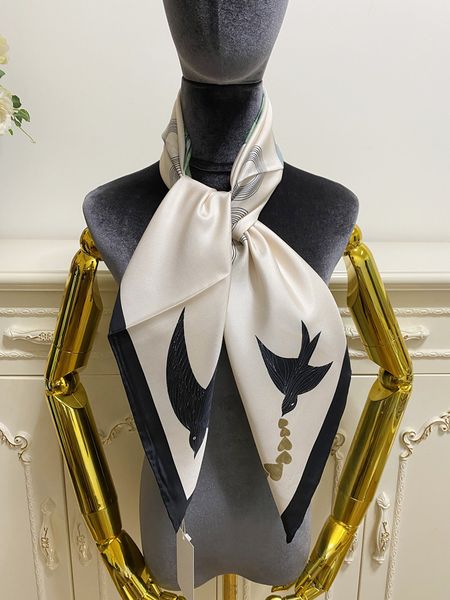 

women's square scarf scarves 100% twill silk material beige color pint letter heart pattern size 90cm - 90cm, Blue;gray