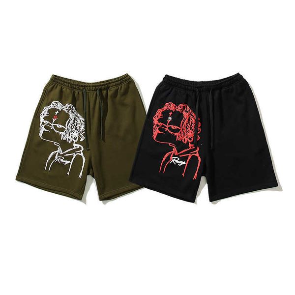 

summer american high street revenge trippie redd casual sports shorts capris beach pants, Black;white