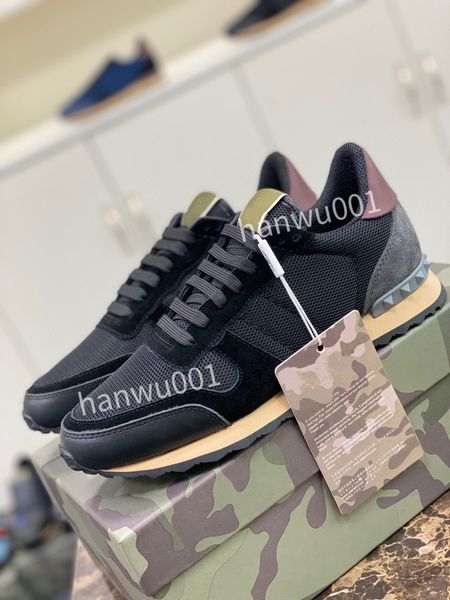 

2023 brand designer shoes men technical sports rubber sole lace up casual breath lightweight outdoor trainers, Black
