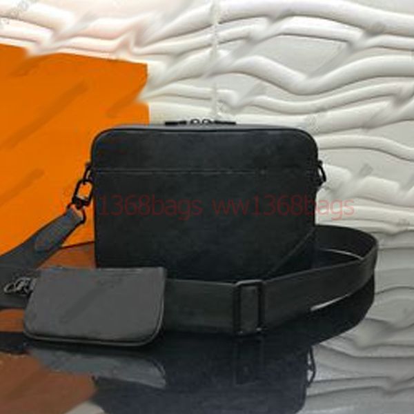 

m69827 duo blue shadow leather messenger set bag sprinter soft mono mens crossbody 2pcs bags man shoulder bag embossed purse 3 pcs
