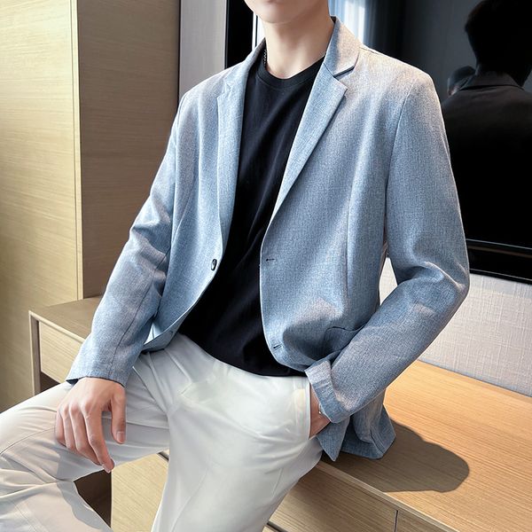 

men's suits blazers spring men's italian style fashion business casual korean version's solid breathable everything trend sli, White;black