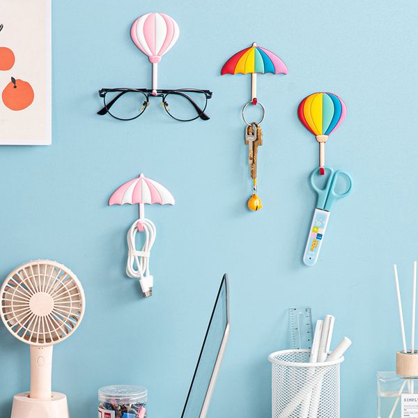 

hand ins rainbow wall decor hooks adhesive key pocket fabric clothes rack waterproof bathroom towel rack various colours non-marking adhesiv